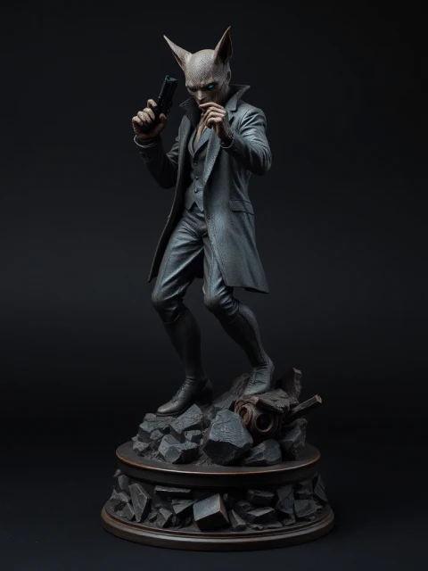 Кибер-детектив Медного Сердца Реализм — коллекционная 3D-фигурка