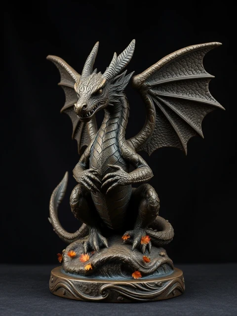 Дракон Багрового Прилива Тёмное фэнтези — коллекционная 3D-фигурка