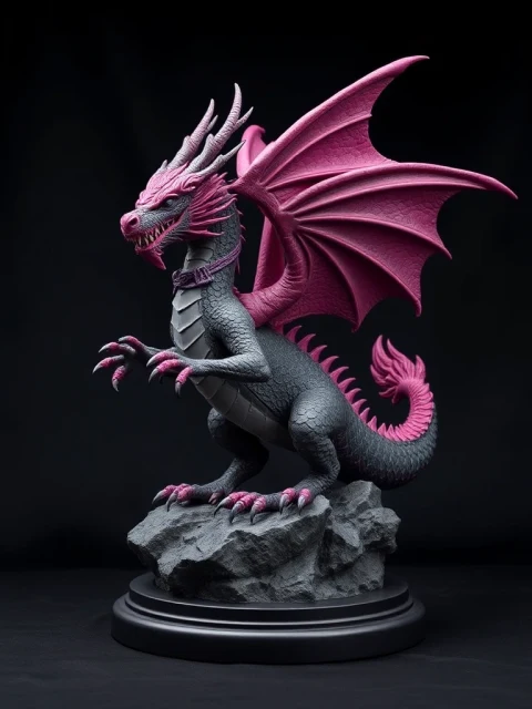 Дракон Сломанных Звёзд Киберпанк — коллекционная 3D-фигурка