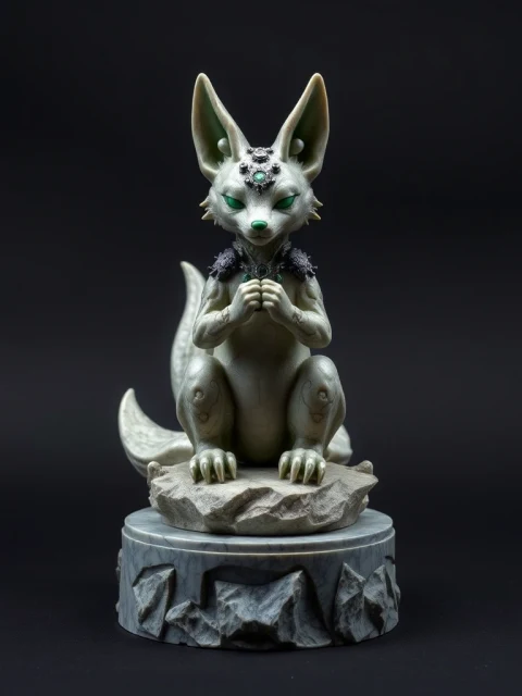 Кицунэ Железной Клятвы Киберпанк — коллекционная 3D-фигурка