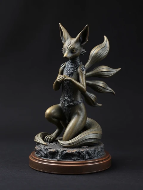 Кицунэ Грозового Кровообращения Этно-фэнтези — коллекционная 3D-фигурка