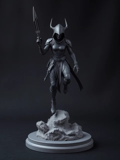 Ассасин Холодного Расчёта Тёмное фэнтези — коллекционная 3D-фигурка