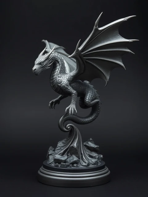 Дракон Неонового Пламени Сай-фай — коллекционная 3D-фигурка