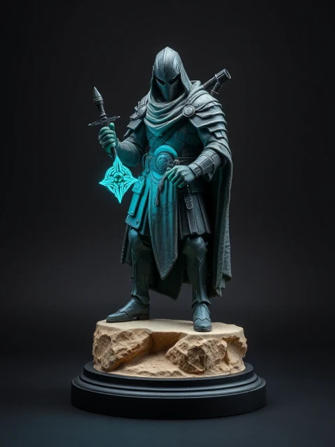 Паладин Золотого Трона Киберпанк — коллекционная 3D-фигурка