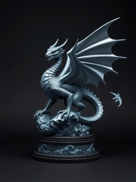 Дракон Кровавой Луны Стимпанк — коллекционная 3D-фигурка