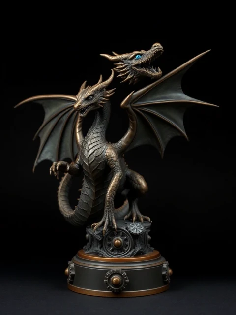 Дракон Медного Сердца Киберпанк — коллекционная 3D-фигурка