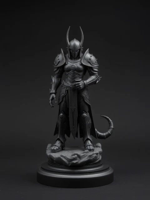 Страж Пепельного Трона Тёмное фэнтези — коллекционная 3D-фигурка
