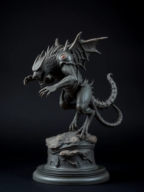 Зверь Обсидианового Шторма Киберпанк — коллекционная 3D-фигурка