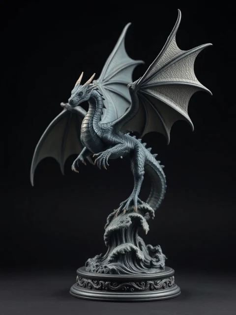 Дракон Неонового Пламени Готика — коллекционная 3D-фигурка