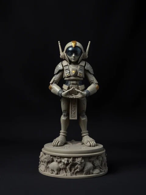 Меха-пилот Полуночного Часа Этно-фэнтези — коллекционная 3D-фигурка